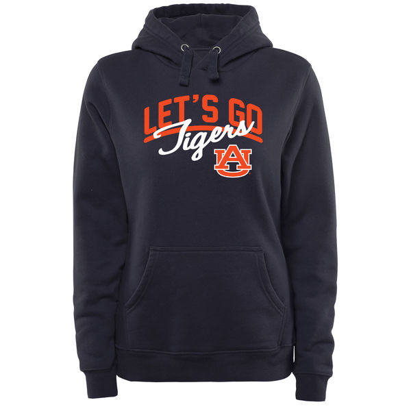 Men NCAA Auburn Tigers Women Plus Sizes Lets Go Pullover Hoodie Navy